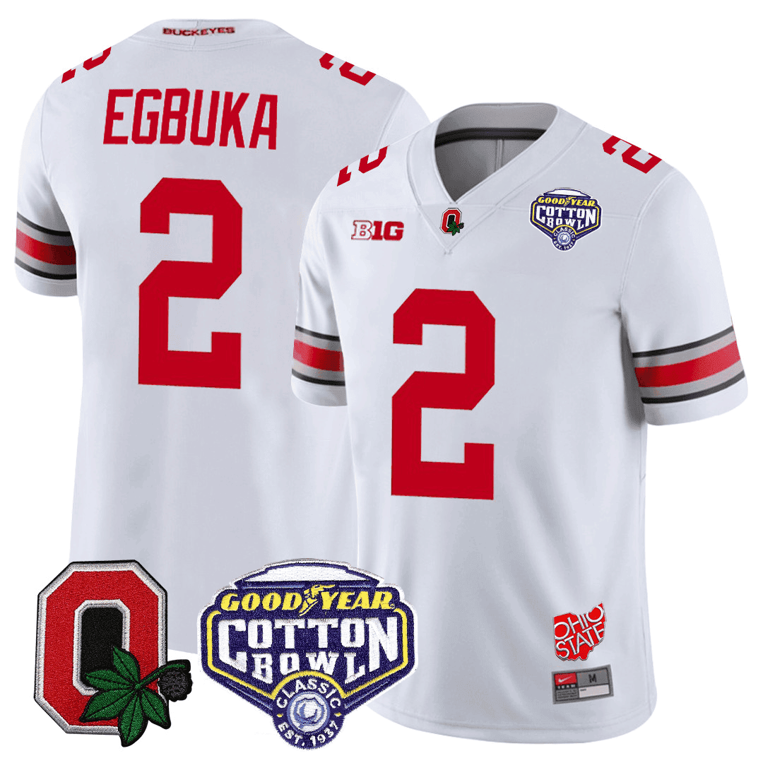 Ohio State Buckeyes Good Year Cotton Bowl Patch Jersey - All Stitched