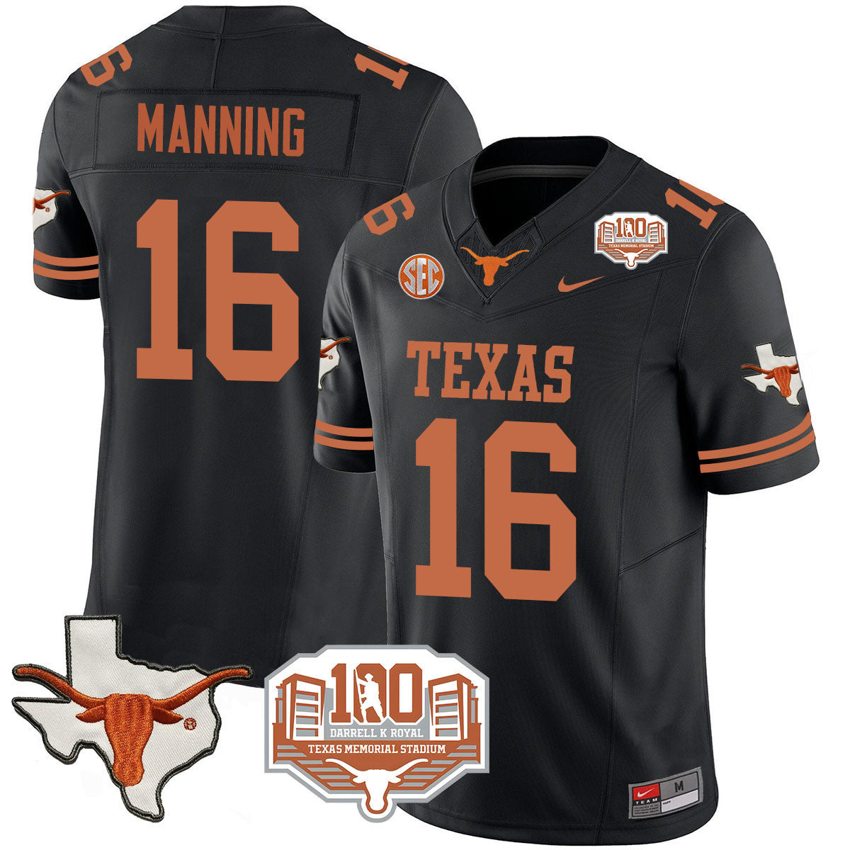 Texas Longhorns 2024 Vapor Limited Jersey - 100 years of Darrell K Royal - All Stitched