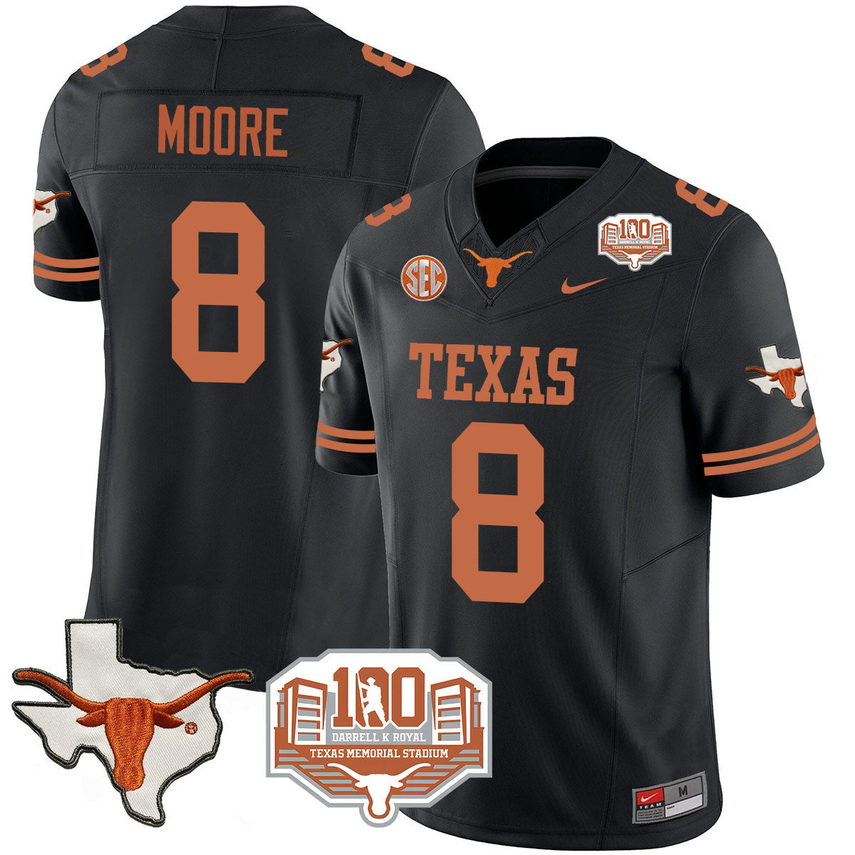 Texas Longhorns 2024 Vapor Limited Jersey - 100 years of Darrell K Royal - All Stitched