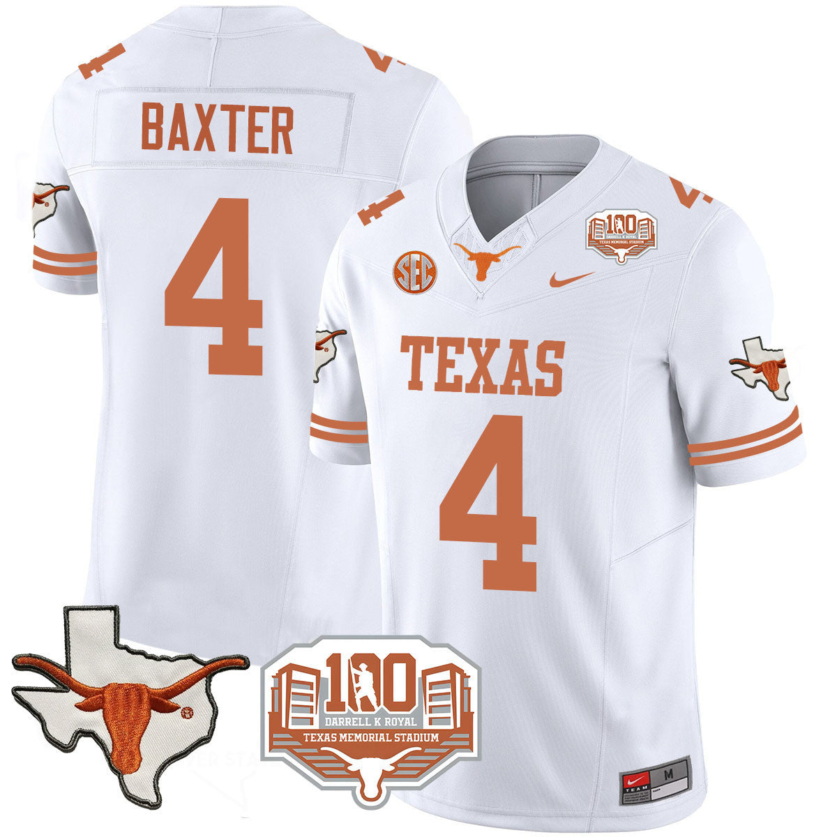 Texas Longhorns 2024 Vapor Limited Jersey - 100 years of Darrell K Royal - All Stitched