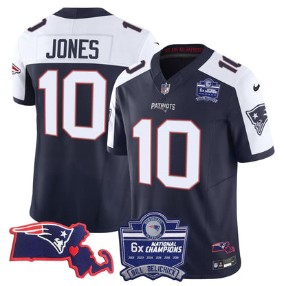 Patriots Bill Belichick 6x Champions Patch Vapor Jersey - All Stitched