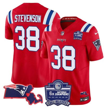 Patriots Bill Belichick 6x Champions Patch Vapor Jersey - All Stitched
