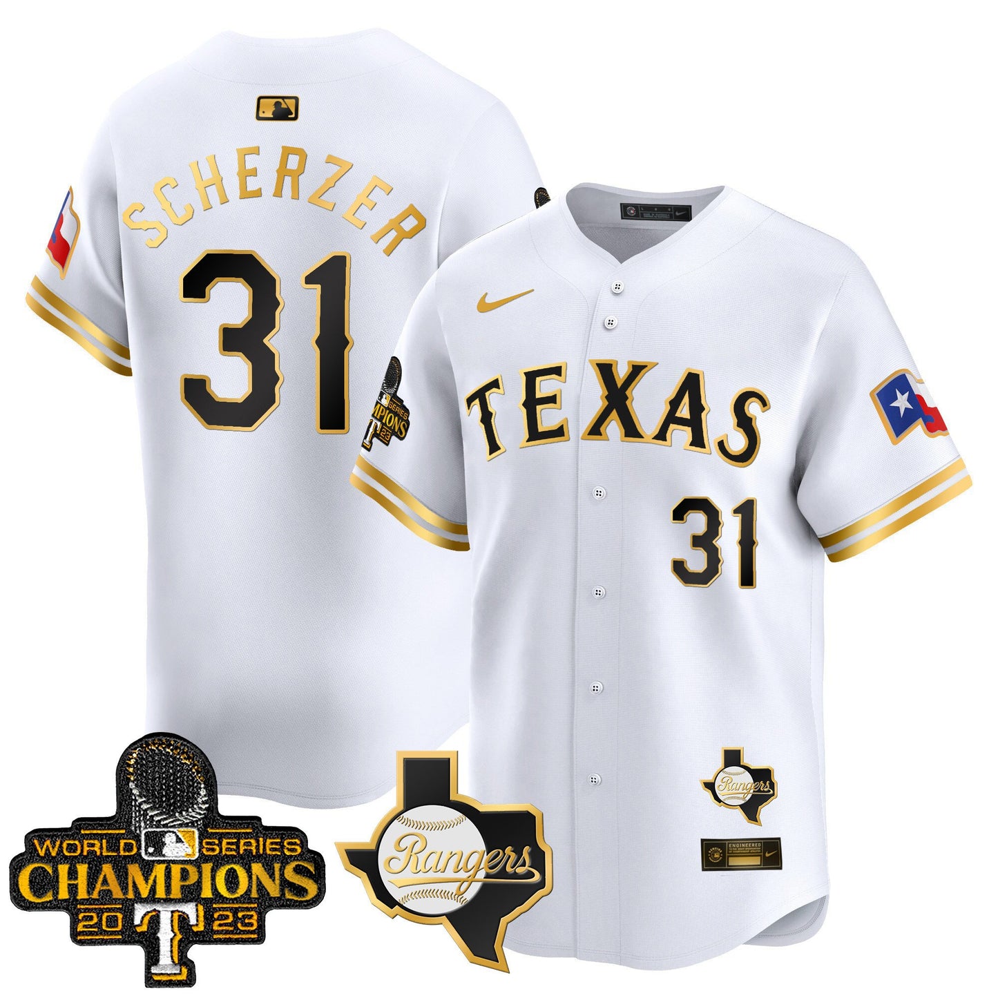 Texas Rangers World Series Champions Vapor Premier Limited Jersey V2 - All Stitched