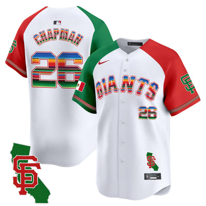 San Francisco Giants Mexico California Patch Vapor Premier Limited Jersey - All Stitched