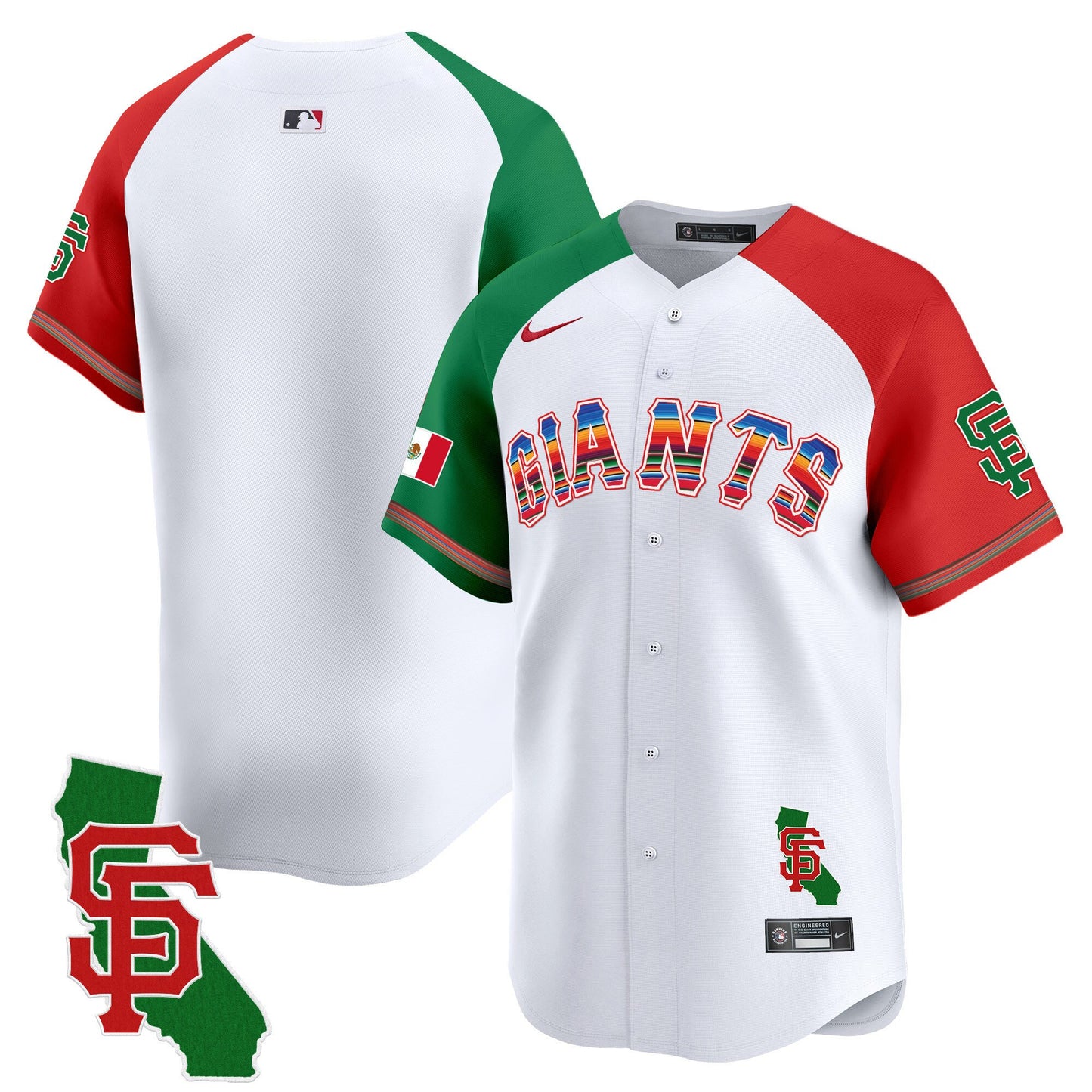 San Francisco Giants Mexico California Patch Vapor Premier Limited Jersey - All Stitched