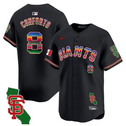 San Francisco Giants Mexico California Patch Vapor Premier Limited Jersey - All Stitched