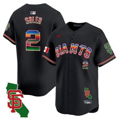 San Francisco Giants Mexico California Patch Vapor Premier Limited Jersey - All Stitched