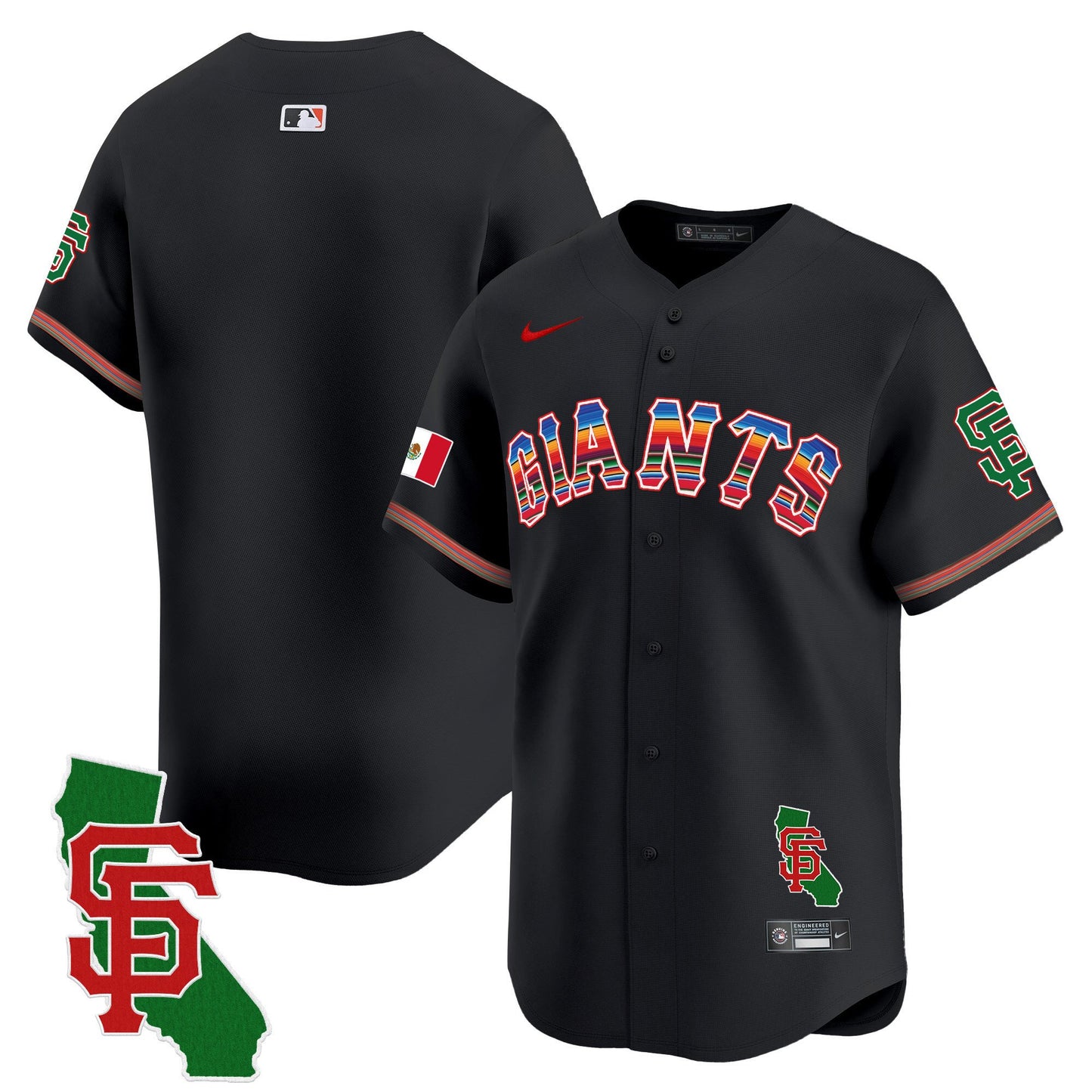 San Francisco Giants Mexico California Patch Vapor Premier Limited Jersey - All Stitched