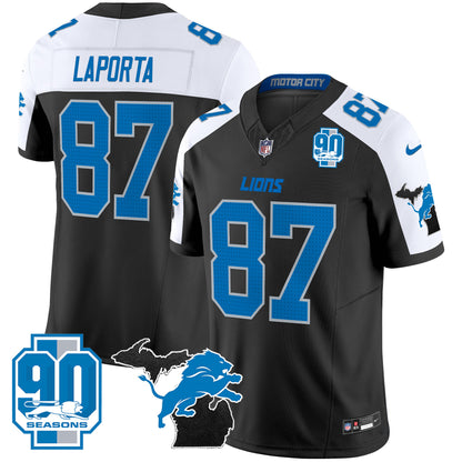 Detroit Lions 2024 Michigan & 90th Year Patch Vapor Jersey - All Stitched