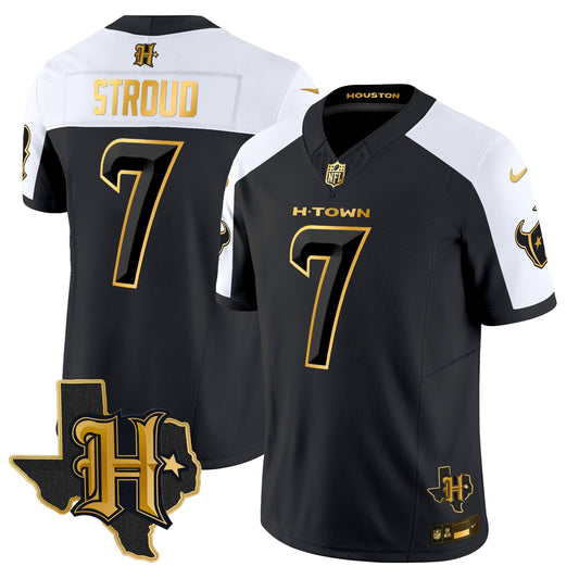 Houston Texans 2024 Texas Patch Gold Vapor Limited Jersey - All Stitched