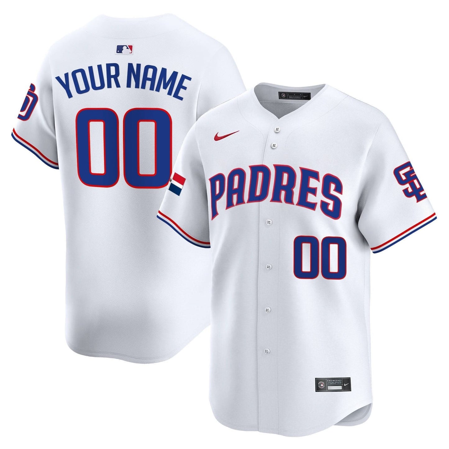 Padres Dominican Republic Vapor Premier Limited Custom Jersey - All Stitched