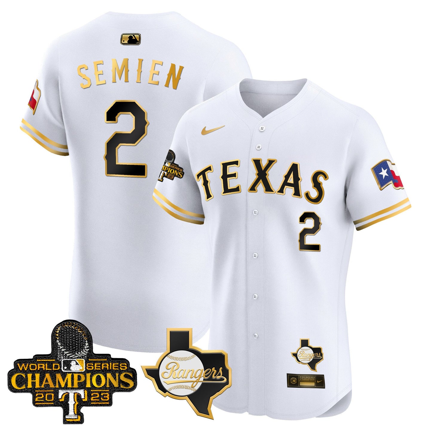 Texas Rangers World Series Champions Vapor Premier Elite Jersey V2 - All Stitched