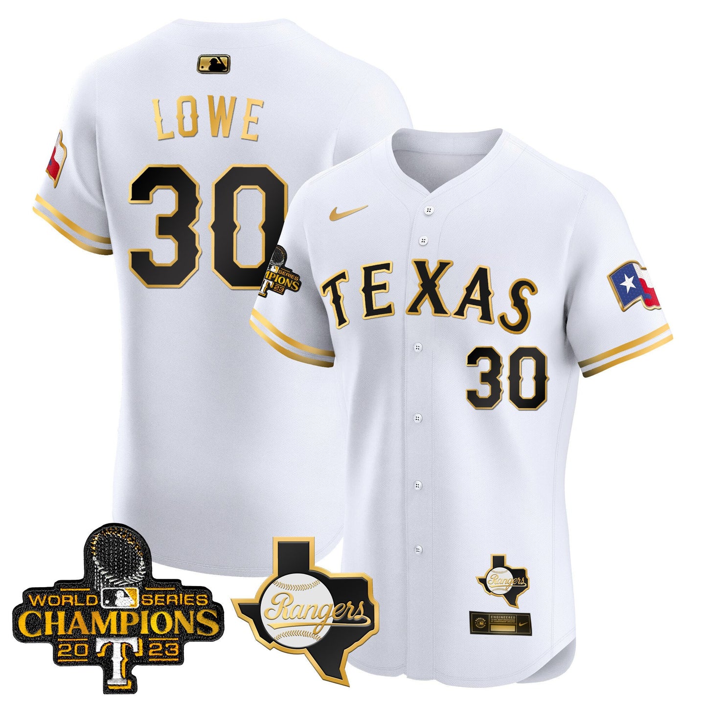 Texas Rangers World Series Champions Vapor Premier Elite Jersey V2 - All Stitched