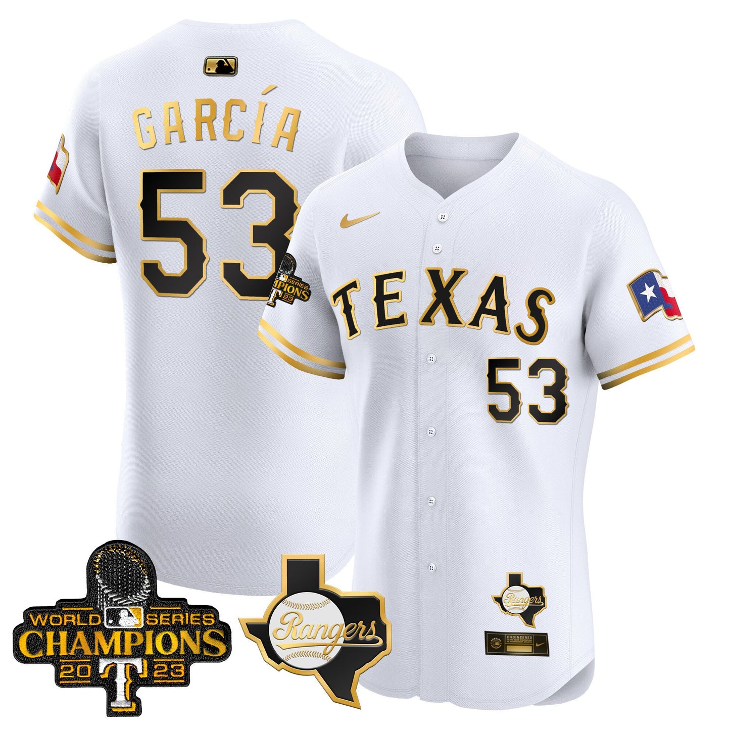 Texas Rangers World Series Champions Vapor Premier Elite Jersey V2 - All Stitched