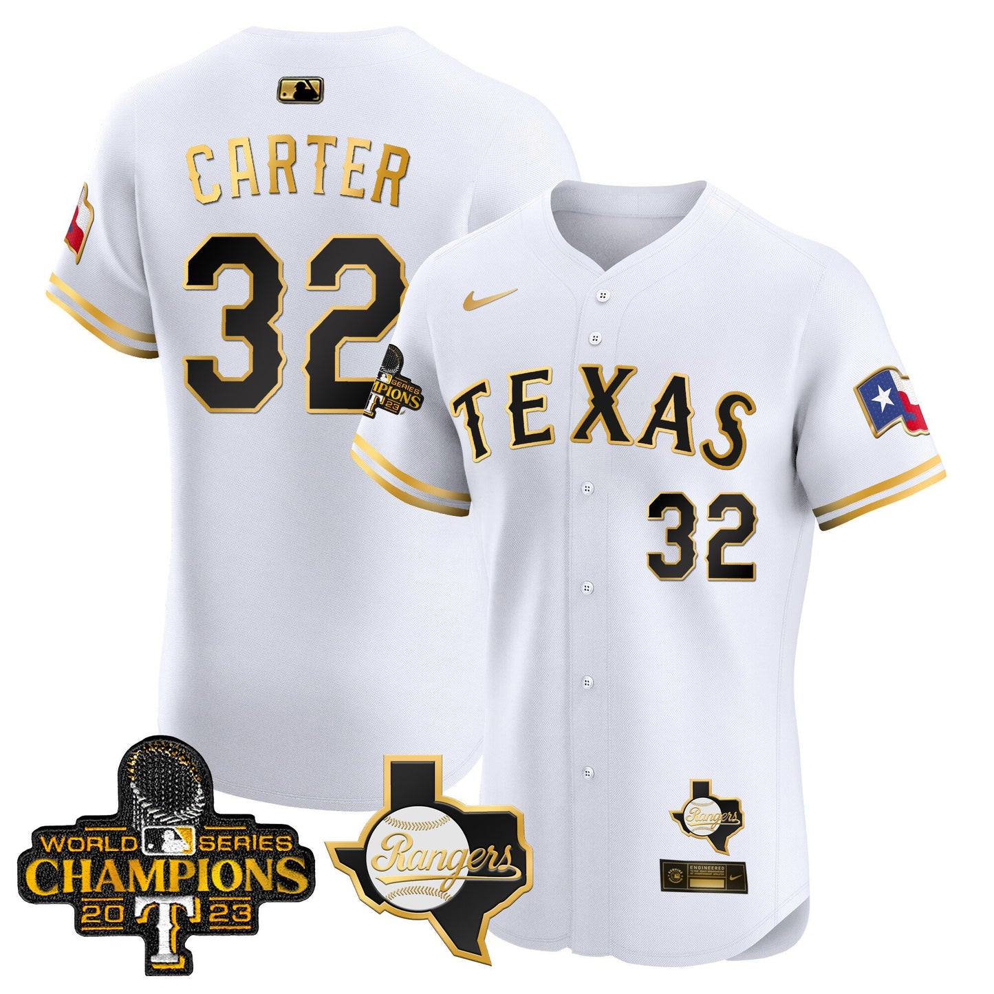 Texas Rangers World Series Champions Vapor Premier Elite Jersey V2 - All Stitched