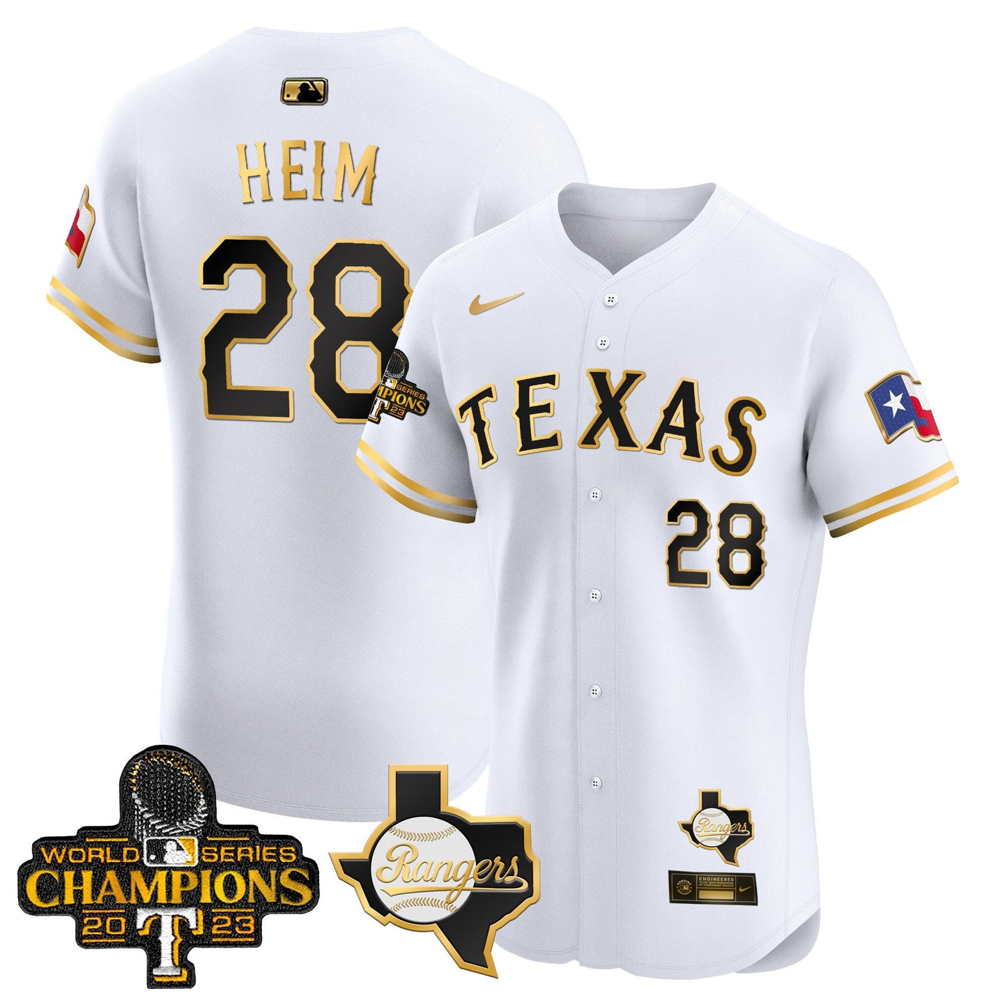 Texas Rangers World Series Champions Vapor Premier Elite Jersey V2 - All Stitched