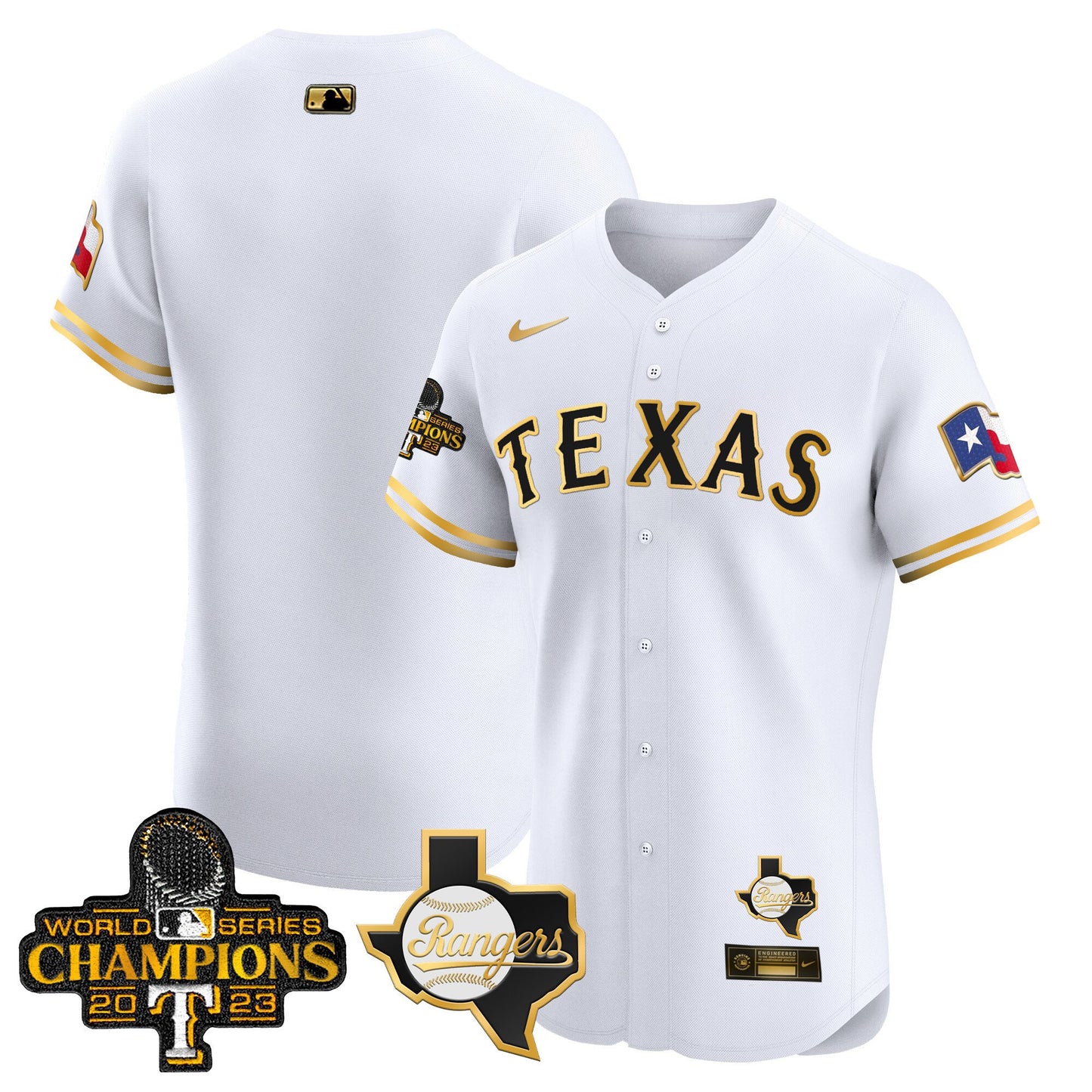 Texas Rangers World Series Champions Vapor Premier Elite Jersey V2 - All Stitched