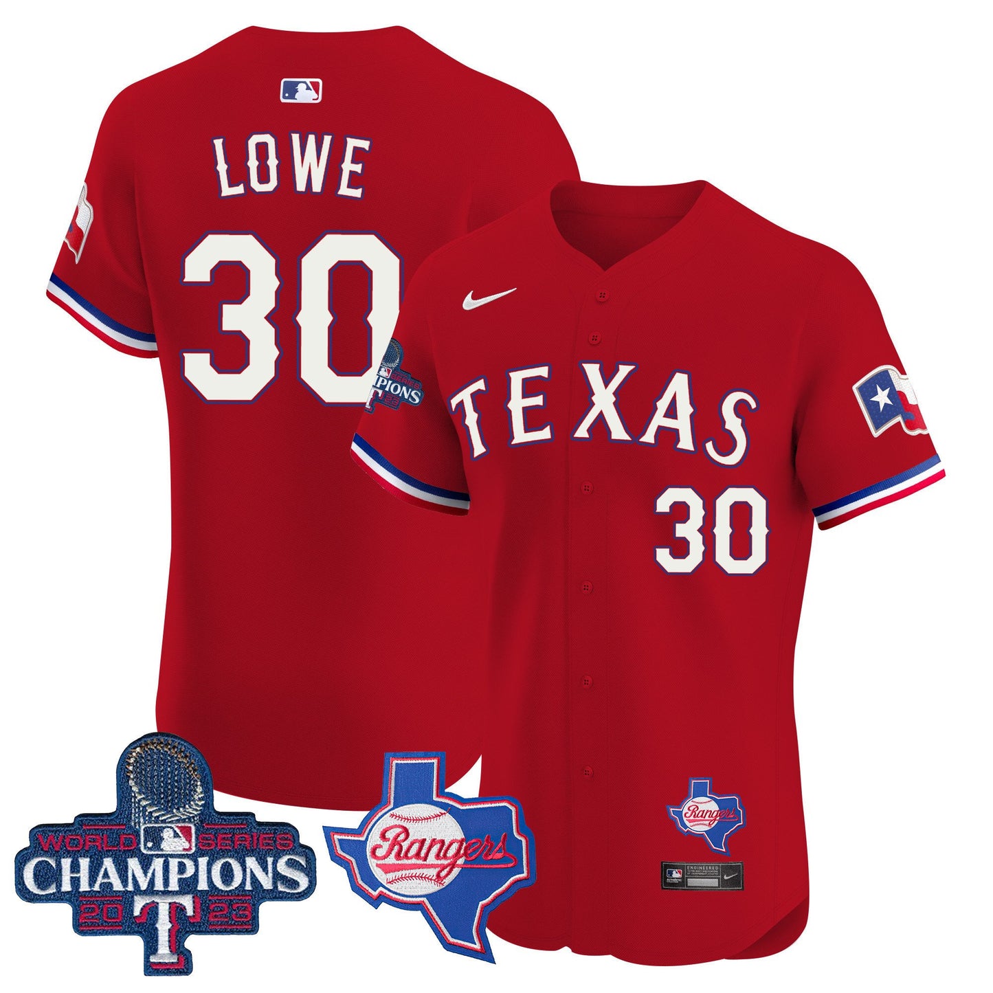 Texas Rangers World Series Champions Vapor Premier Elite Jersey V2 - All Stitched