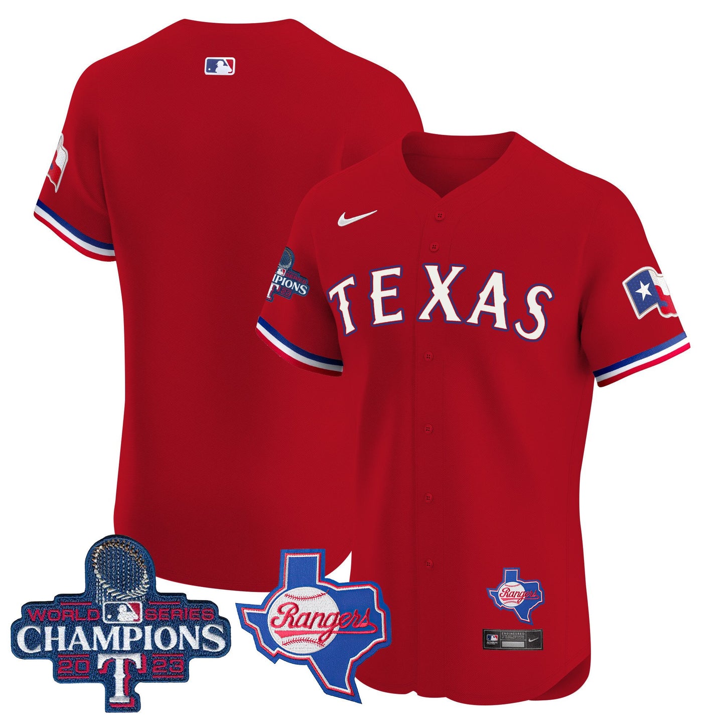 Texas Rangers World Series Champions Vapor Premier Elite Jersey V2 - All Stitched