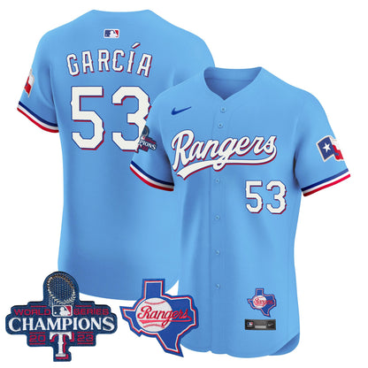 Texas Rangers World Series Champions Vapor Premier Elite Jersey V2 - All Stitched