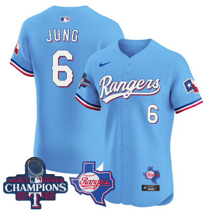 Texas Rangers World Series Champions Vapor Premier Elite Jersey V2 - All Stitched