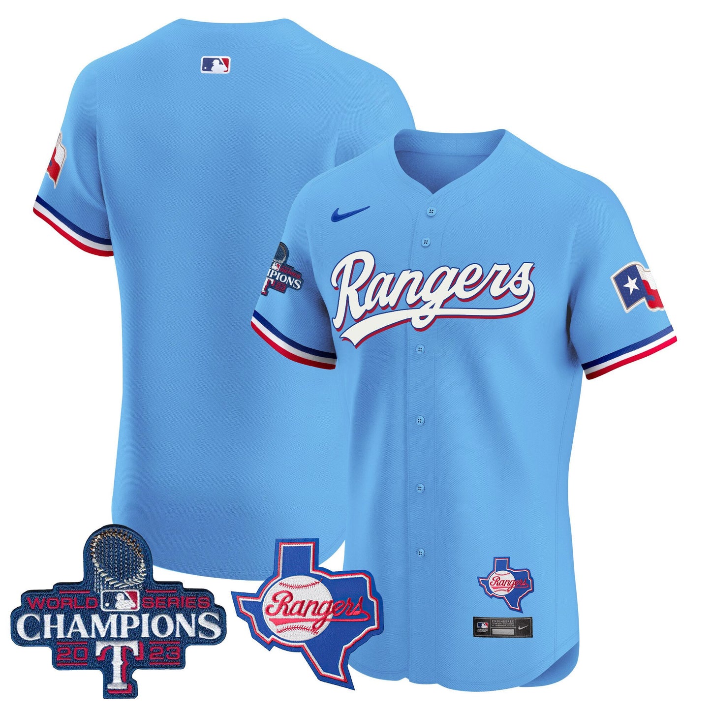 Texas Rangers World Series Champions Vapor Premier Elite Jersey V2 - All Stitched