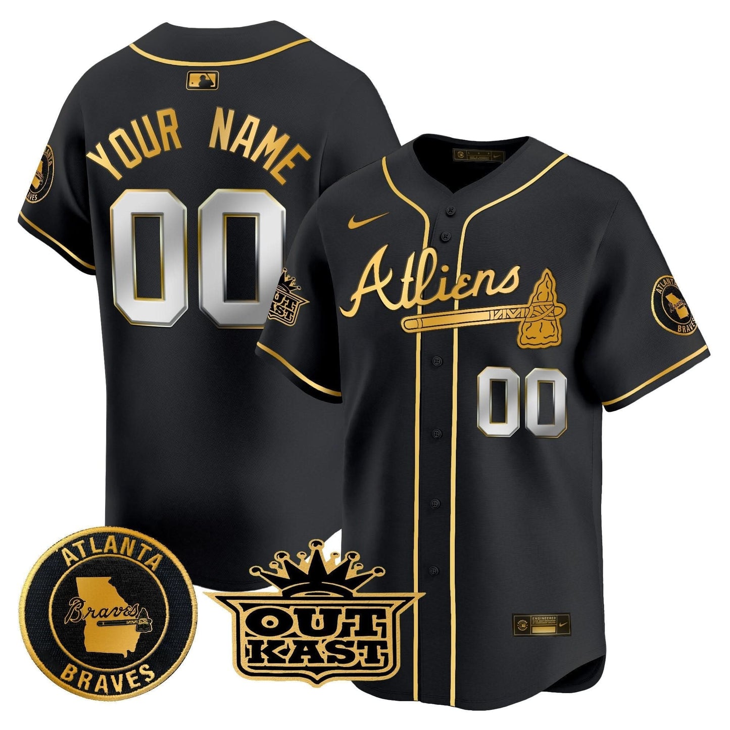 Atlanta Braves Atliens Vapor Premier Limited Custom Jersey - All Stitched