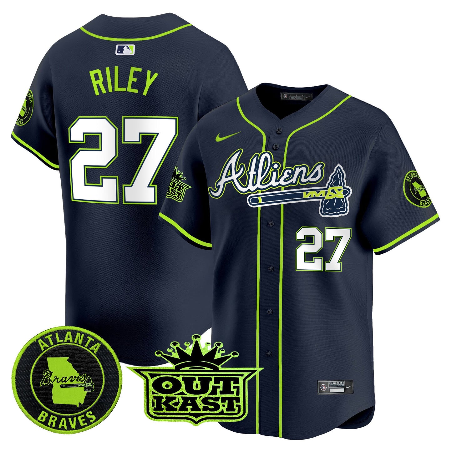 Atlanta Braves Atliens Vapor Premier Limited Jersey - All Stitched