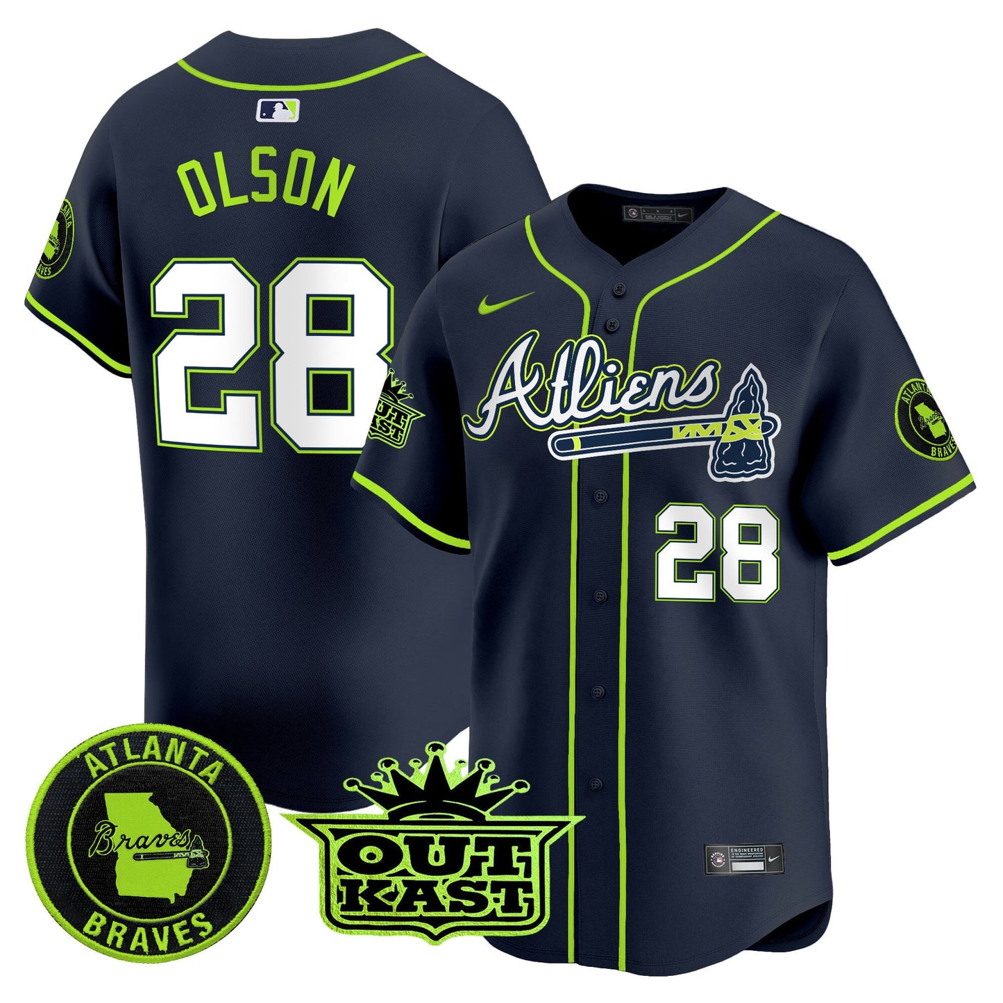 Atlanta Braves Atliens Vapor Premier Limited Jersey - All Stitched