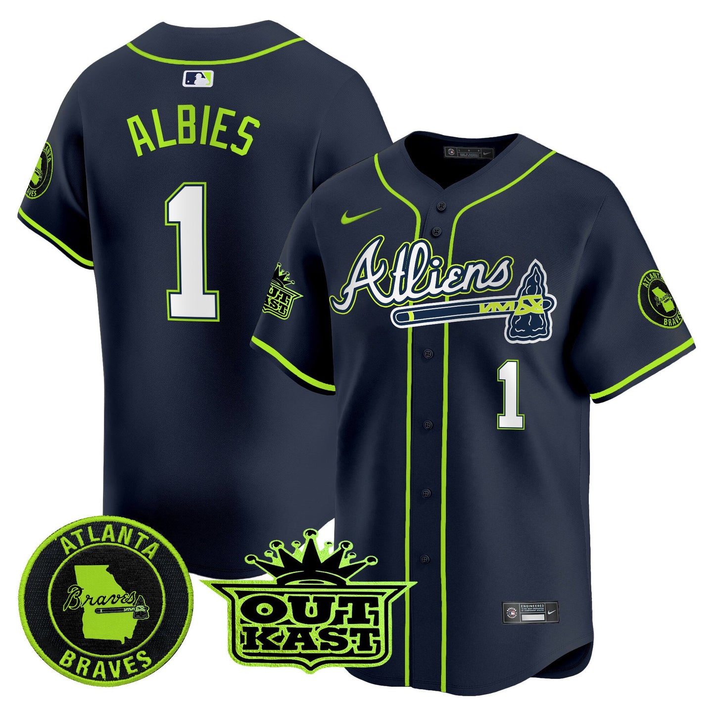 Atlanta Braves Atliens Vapor Premier Limited Jersey - All Stitched