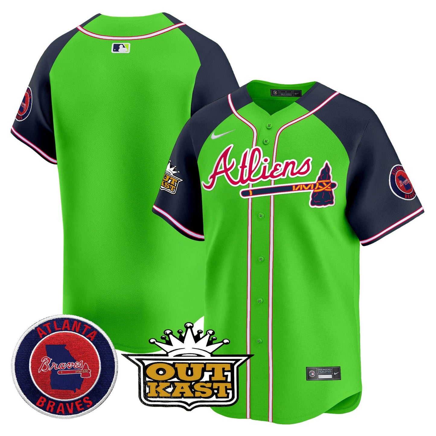 Atlanta Braves Atliens Vapor Premier Limited Jersey - All Stitched