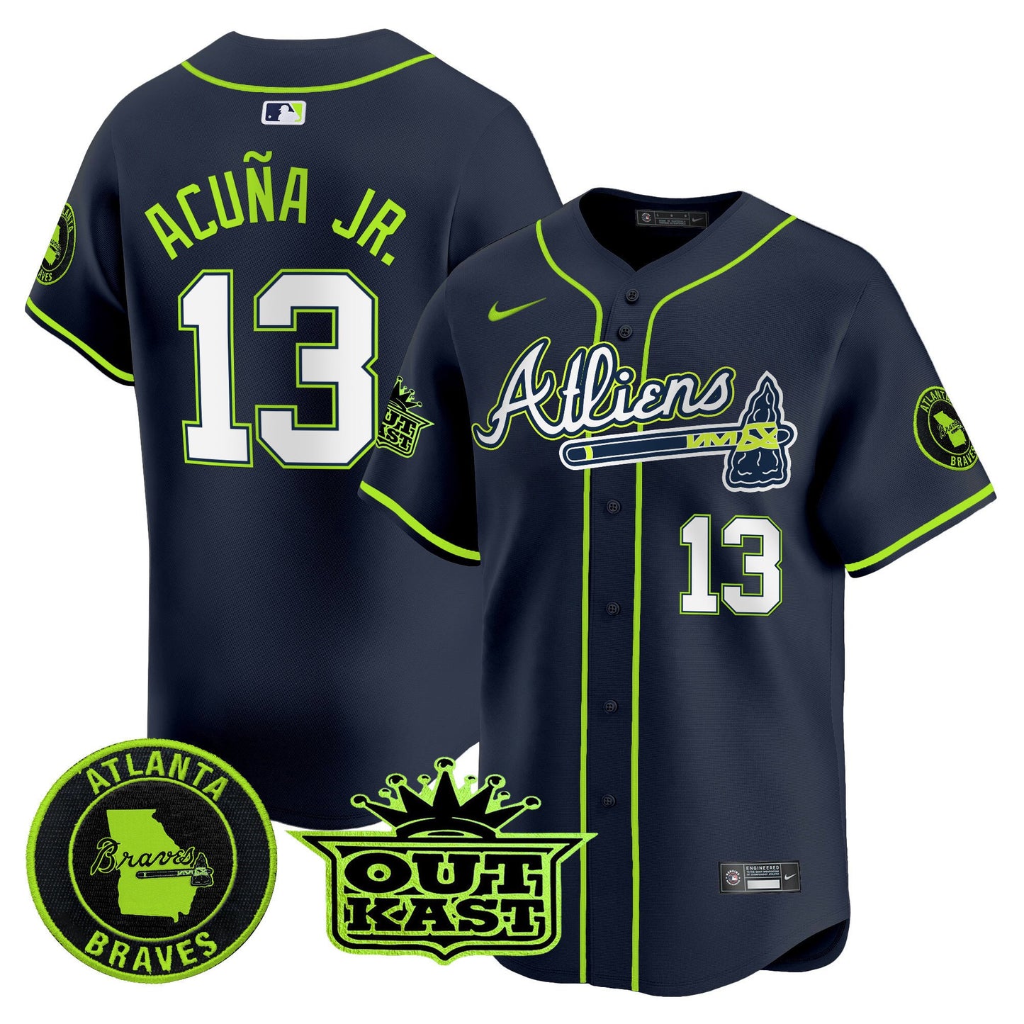 Atlanta Braves Atliens Vapor Premier Limited Jersey - All Stitched