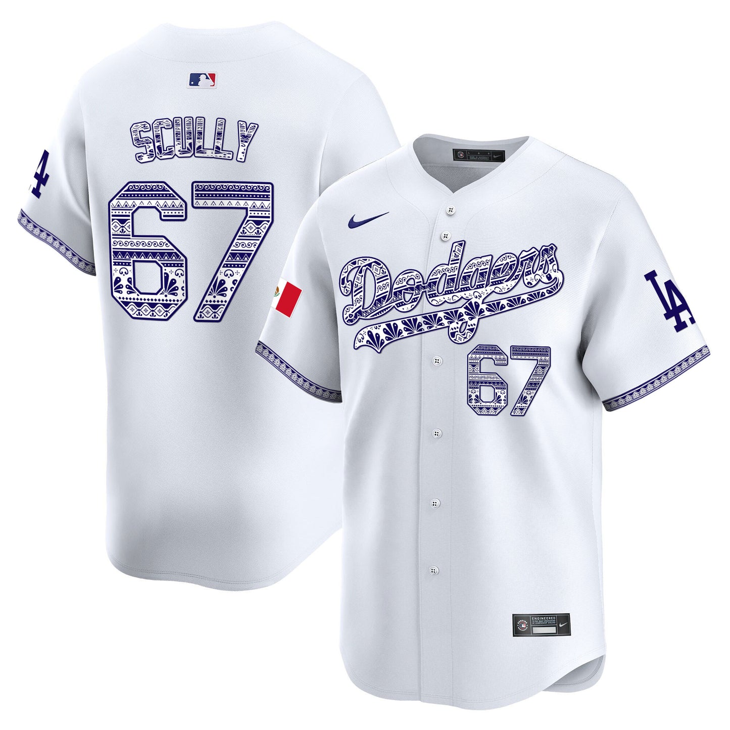 Los Angeles Dodgers Mexico Vapor Premier Limited Jersey V3 - All Stitched