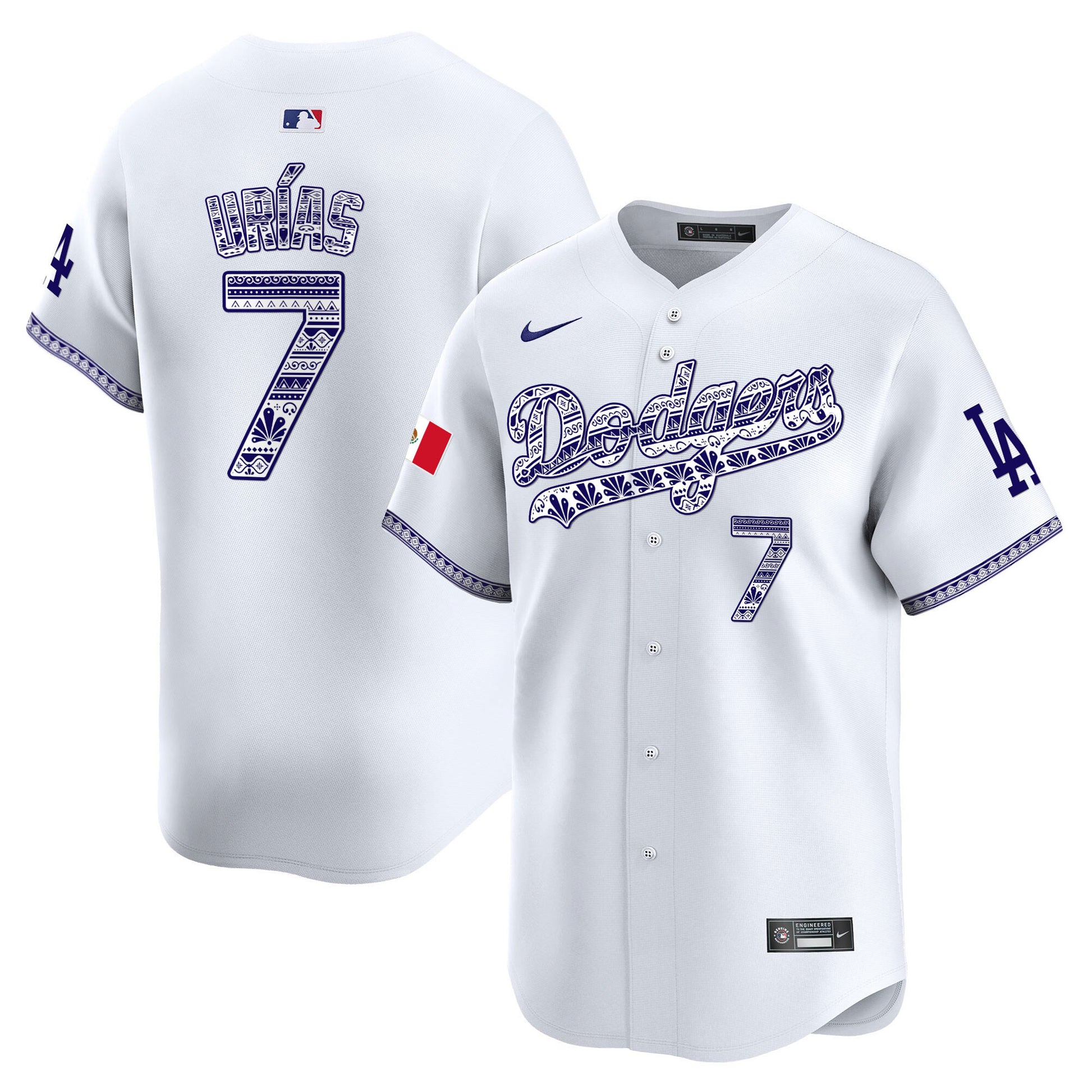 Los Angeles Dodgers Mexico Vapor Premier Limited Jersey V3 - All Stitched