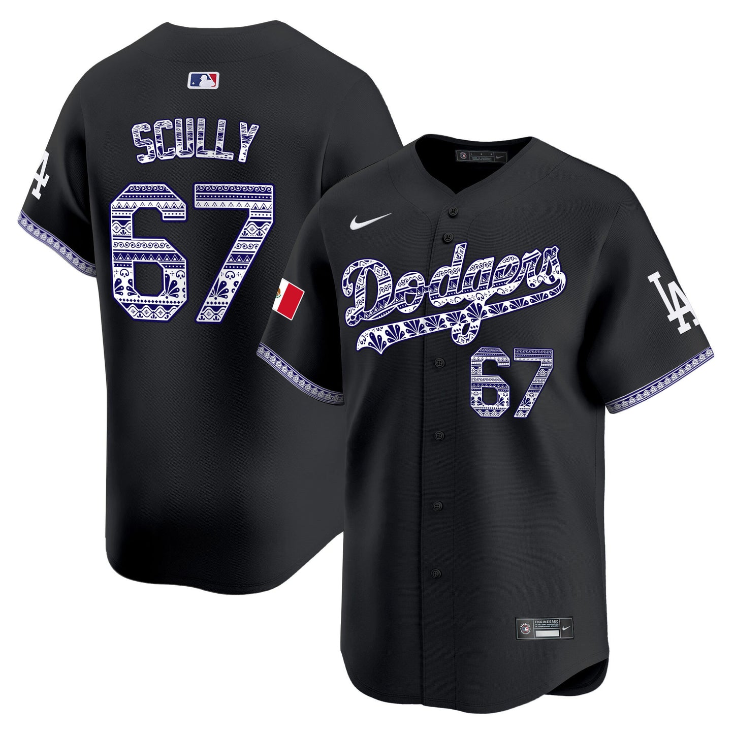Los Angeles Dodgers Mexico Vapor Premier Limited Jersey V3 - All Stitched