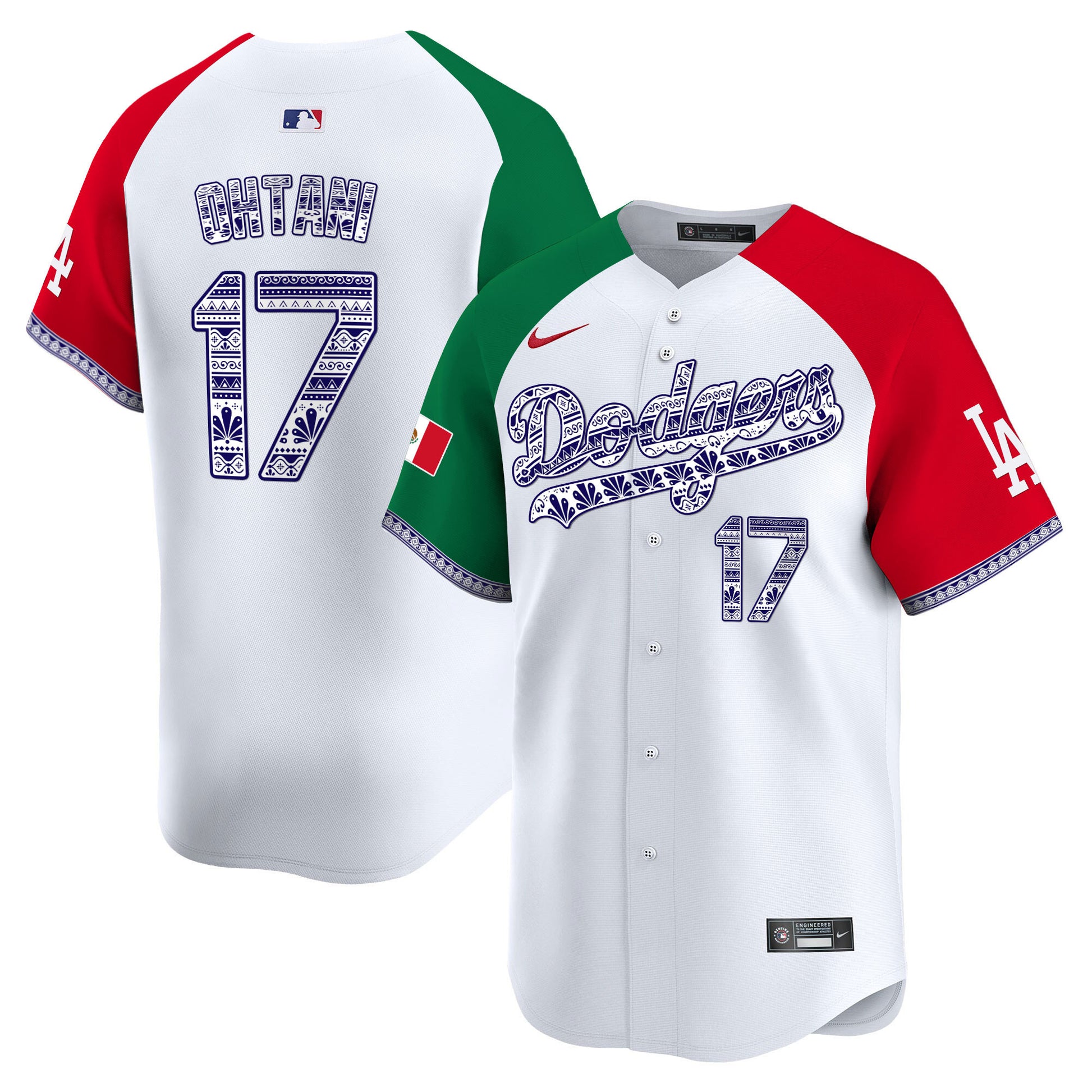 Los Angeles Dodgers Mexico Vapor Premier Limited Jersey V3 - All Stitched