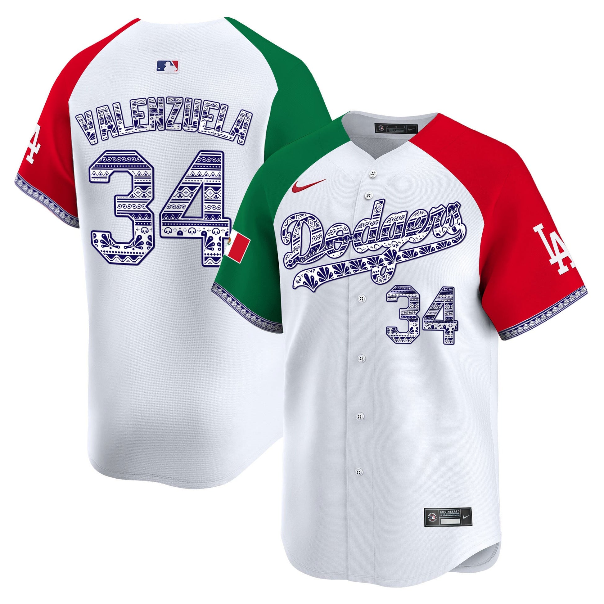Los Angeles Dodgers Mexico Vapor Premier Limited Jersey V3 - All Stitched