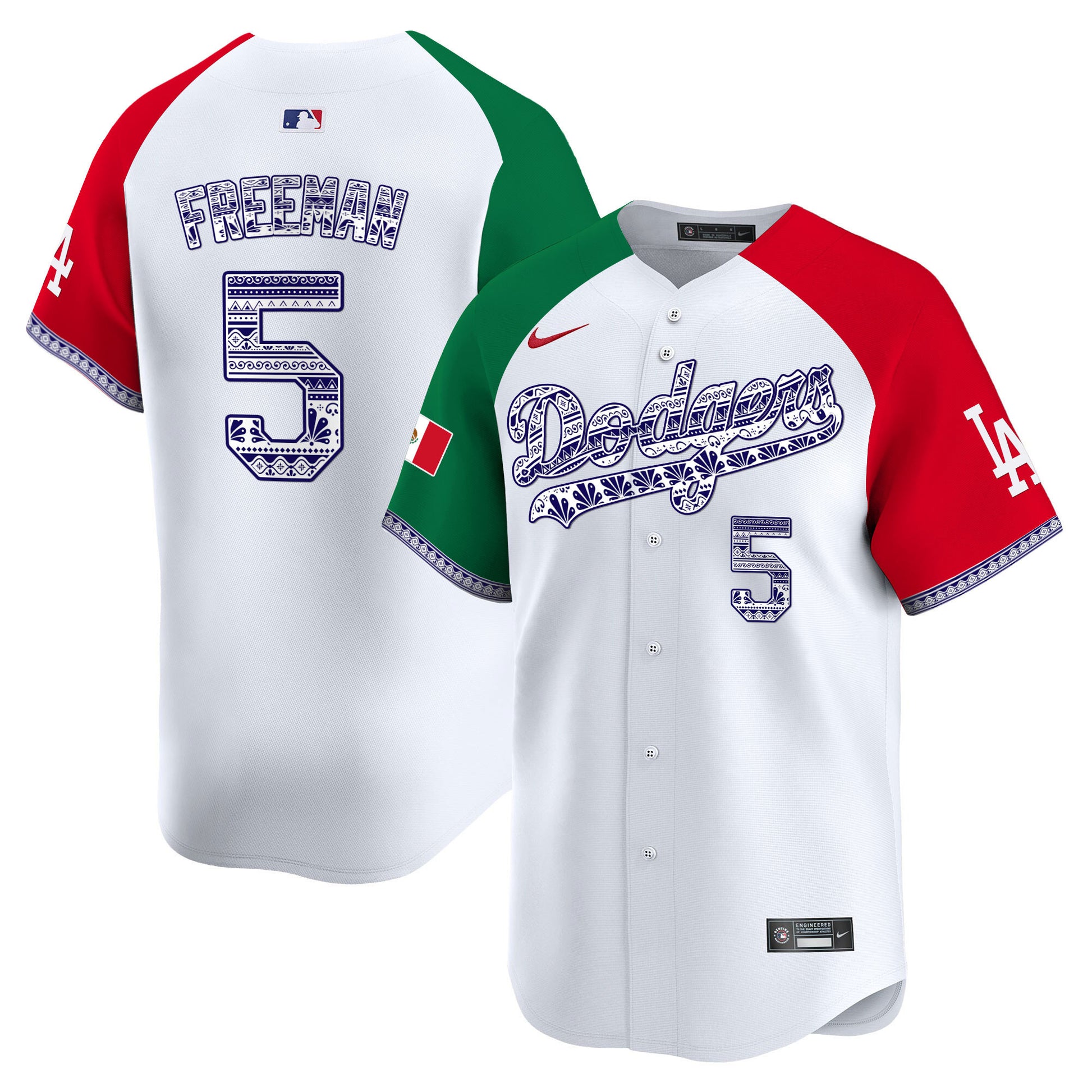 Los Angeles Dodgers Mexico Vapor Premier Limited Jersey V3 - All Stitched