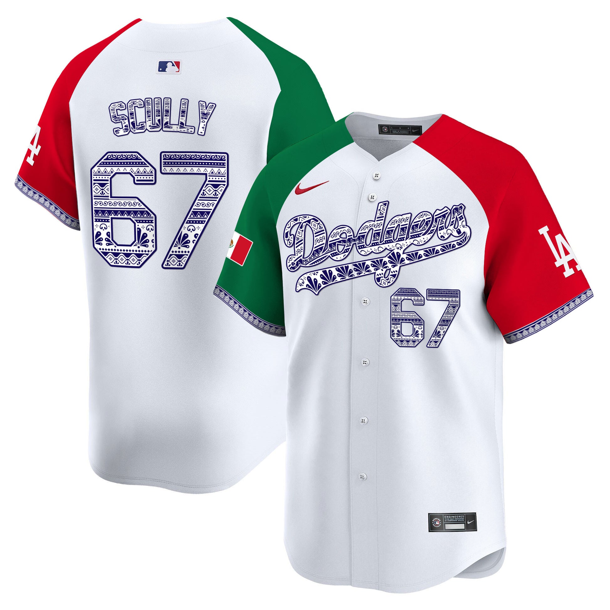 Los Angeles Dodgers Mexico Vapor Premier Limited Jersey V3 - All Stitched