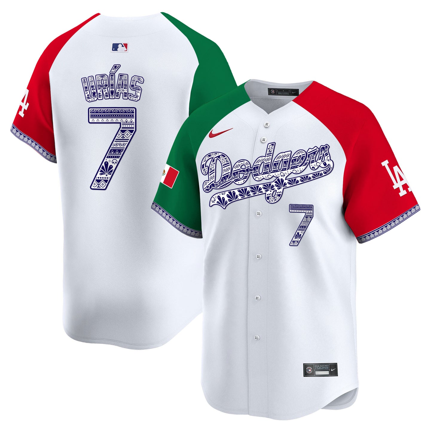 Los Angeles Dodgers Mexico Vapor Premier Limited Jersey V3 - All Stitched