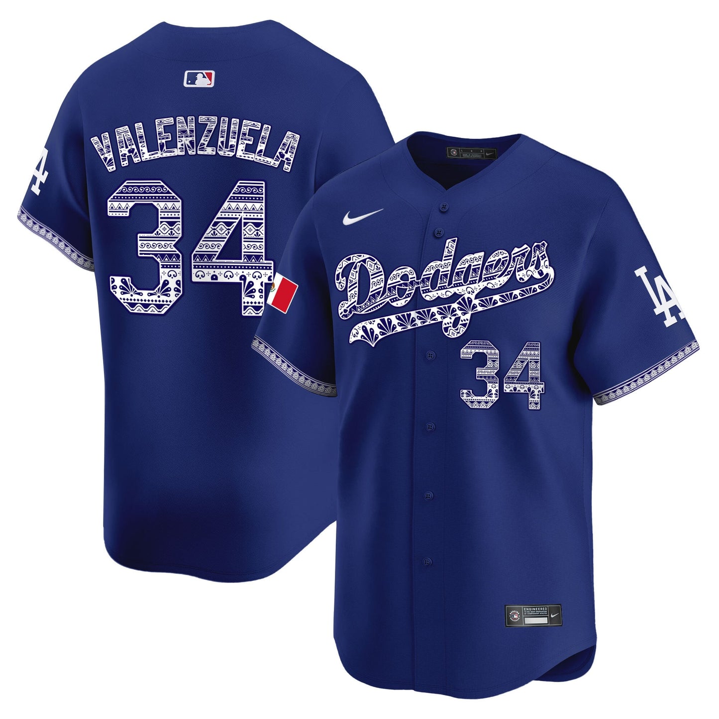 Los Angeles Dodgers Mexico Vapor Premier Limited Jersey V3 - All Stitched