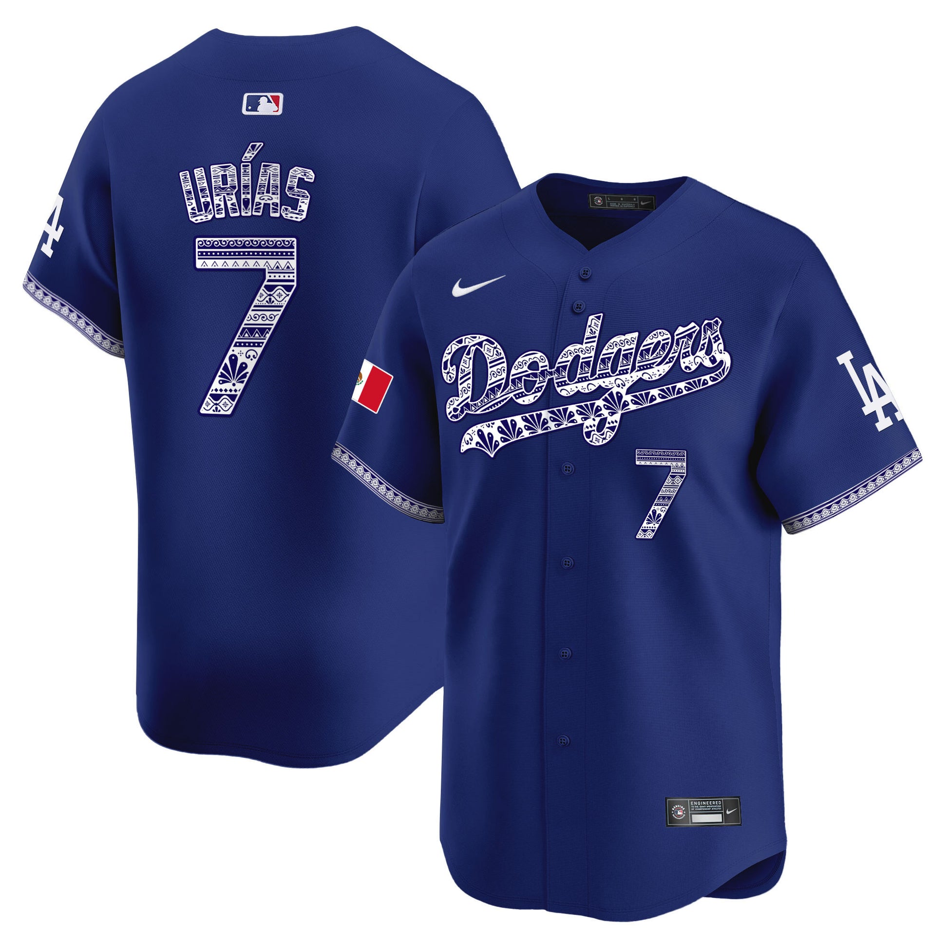Los Angeles Dodgers Mexico Vapor Premier Limited Jersey V3 - All Stitched
