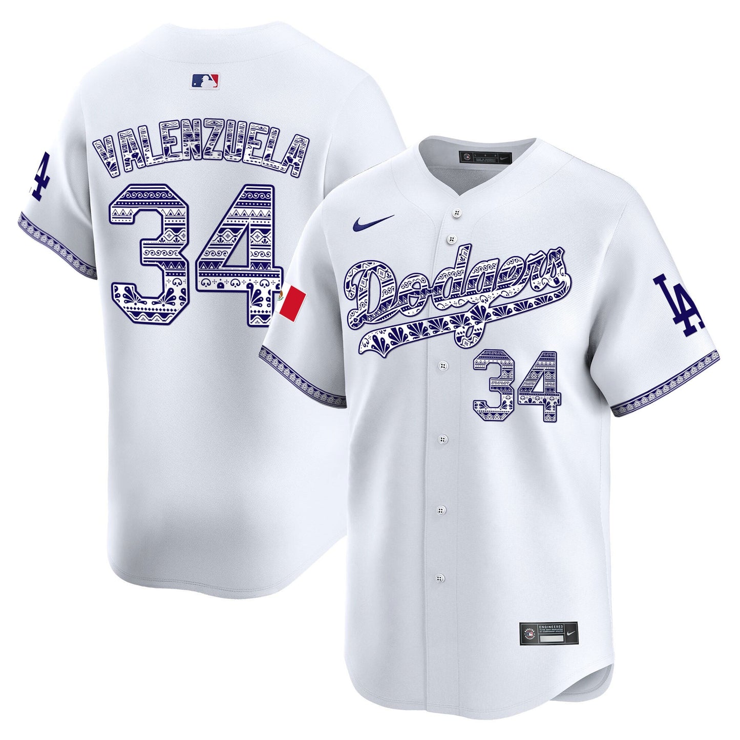 Los Angeles Dodgers Mexico Vapor Premier Limited Jersey V3 - All Stitched