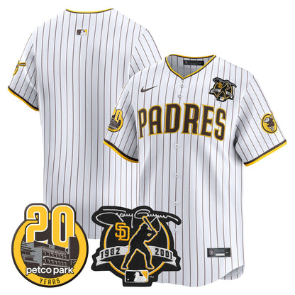 Padres Tony Gwynn & Petco Park 20th Patch Vapor Premier Limited Jersey ·All Stitched