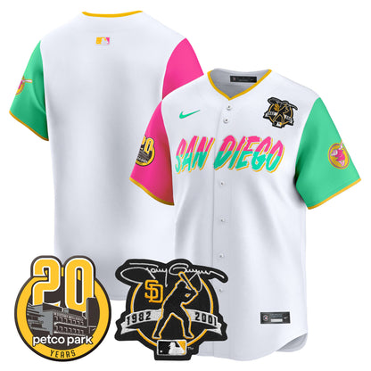 Padres Tony Gwynn & Petco Park 20th Patch Vapor Premier Limited Jersey ·All Stitched