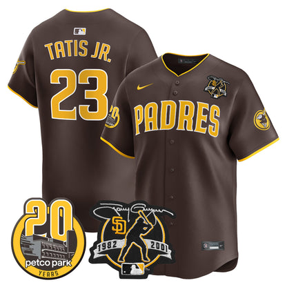 Padres Tony Gwynn & Petco Park 20th Patch Vapor Premier Limited Jersey ·All Stitched