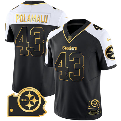 Steelers Home Patch Gold Vapor Jersey - All Stitched