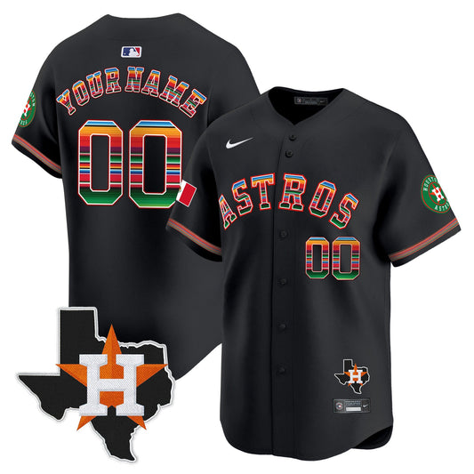 Astros Mexico Texas Patch Vapor Premier Limited Custom Jersey - All Stitched