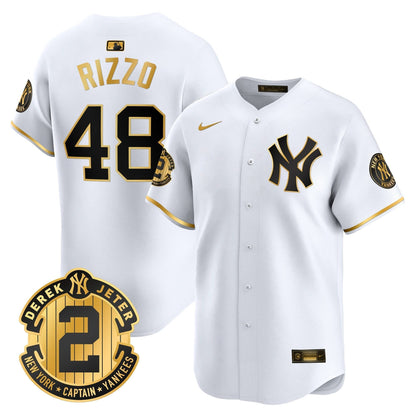 Men's Yankees Derek Jeter Patch Vapor Premier Limited Jersey - All Stitched