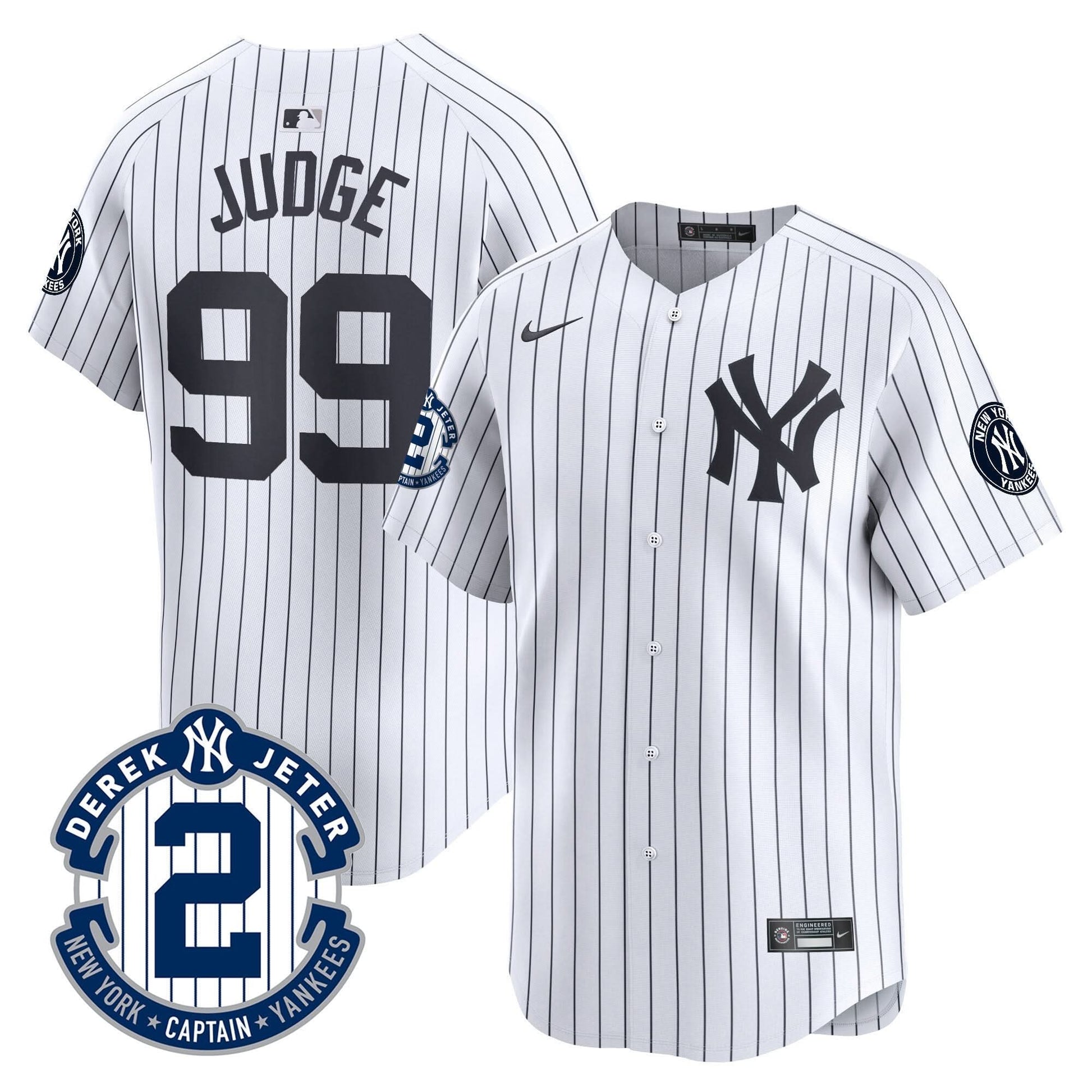 Men's Yankees Derek Jeter Patch Vapor Premier Limited Jersey - All Stitched